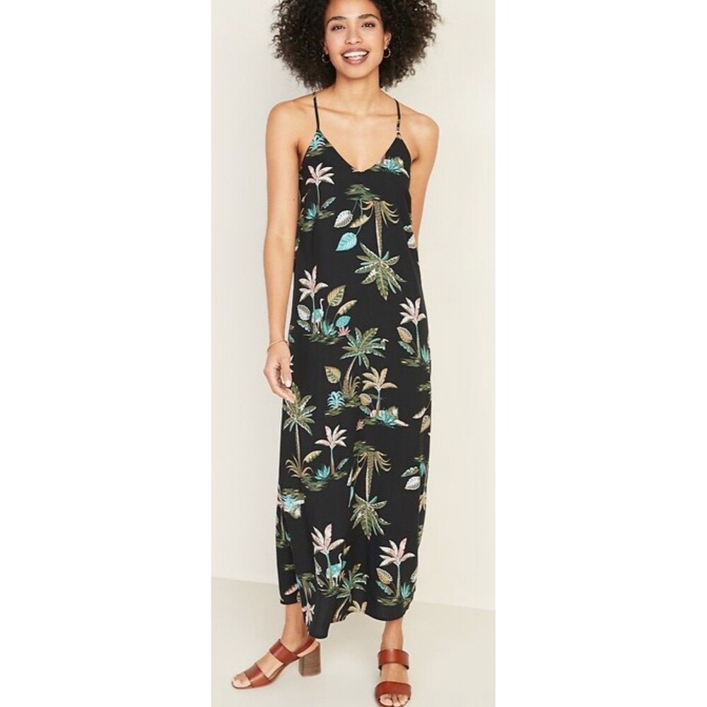 Old Navy Sleeveless V-Neck Maxi Shift Vacation Beach Dress size xL